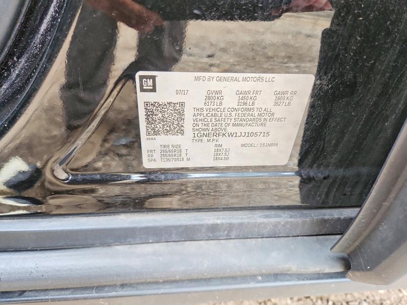 69295706 :رقم المزاد ، 1GNERFKW1JJ105715 vin ، 2018 Chevrolet Traverse مزاد بيع