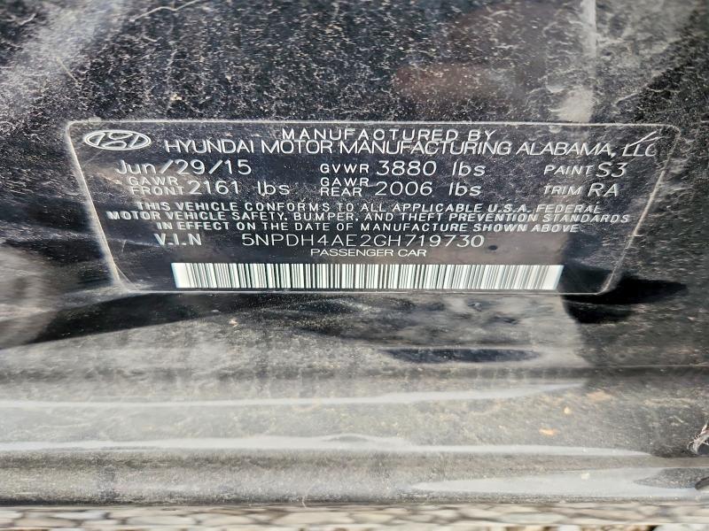 Aukcja sprzedaży 2016 Hyundai Elantra, vin: 5NPDH4AE2GH719730, numer aukcji: 70363596