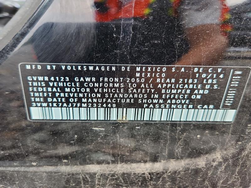 Aukcja sprzedaży 2015 Volkswagen Jetta, vin: 3VW1K7AJ7FM232449, numer aukcji: 67112306