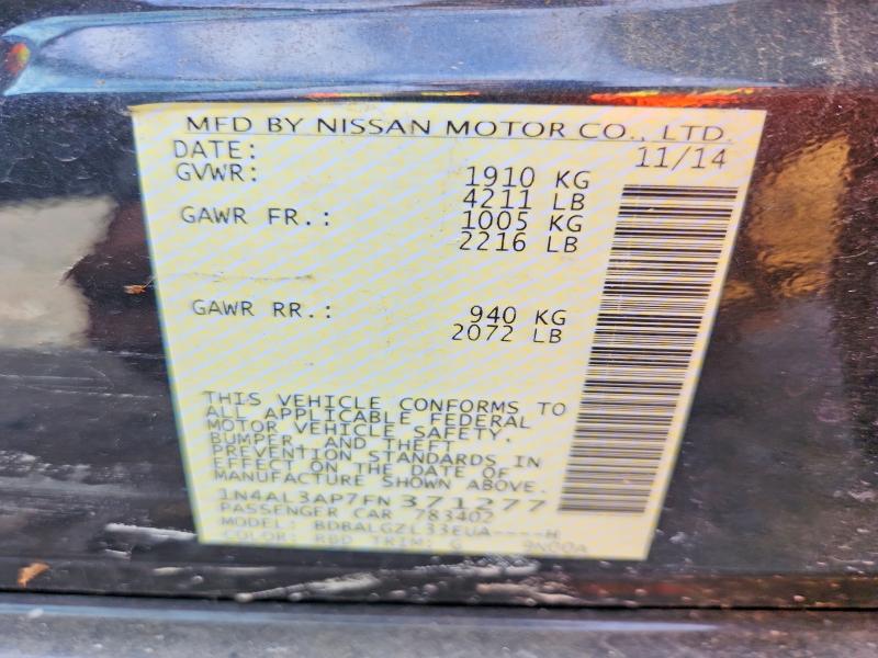 Продажа на аукционе авто 2015 Nissan Altima, vin: 1N4AL3AP7FN371277, номер лота: 67974086