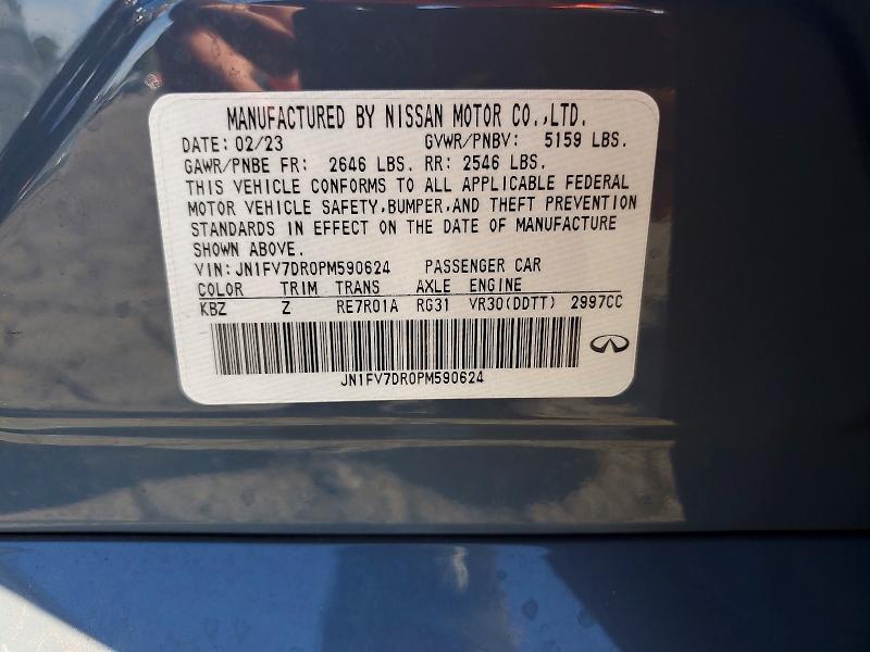 Продаж на аукціоні авто 2023 Infiniti Q50, vin: JN1FV7DR0PM590624, номер лоту: 67783326