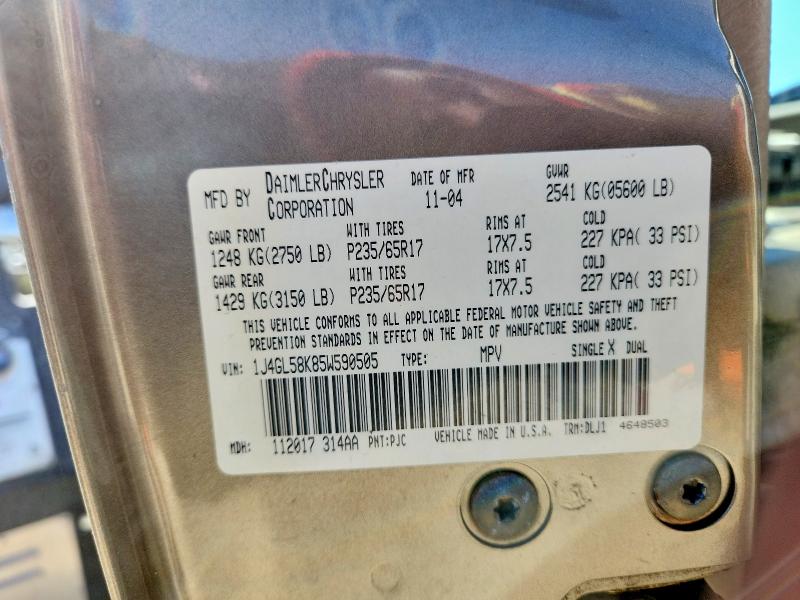 Aukcja sprzedaży 2005 Jeep Liberty, vin: 1J4GL58K85W590505, numer aukcji: 69580366