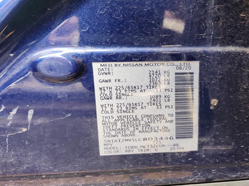 Продажа на аукционе авто 2020 Nissan Rogue, vin: 5N1AT2MV5LC803446, номер лота: 68954066