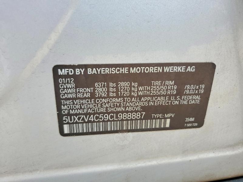 Продаж на аукціоні авто 2012 Bmw X5, vin: 5UXZV4C59CL988887, номер лоту: 70249296