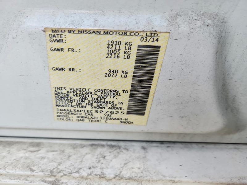 Продажа на аукционе авто 2014 Nissan Altima, vin: 1N4AL3AP1EC327625, номер лота: 68972796