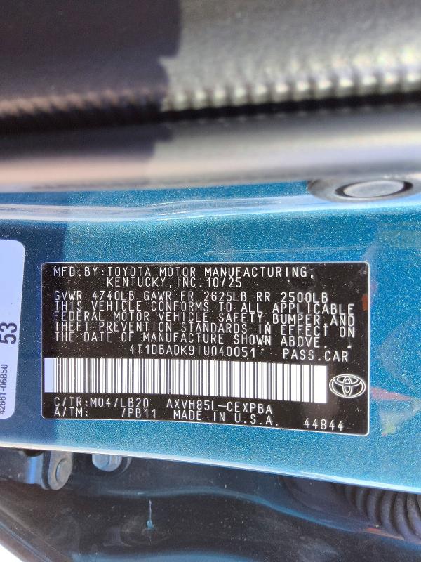 Aukcja sprzedaży 2026 Toyota Camry, vin: 4T1DBADK9TU040051, numer aukcji: 68102056