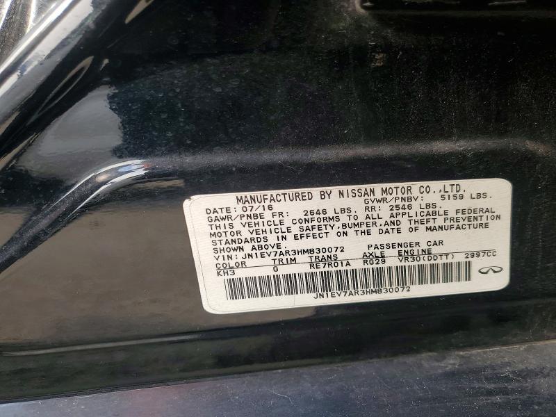 Aukcja sprzedaży 2017 Infiniti Q50, vin: JN1EV7AR3HM830072, numer aukcji: 68274026