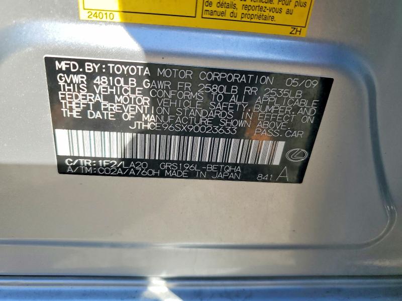 Aukcja sprzedaży 2009 Lexus Gs, vin: JTHCE96SX90023633, numer aukcji: 67977886