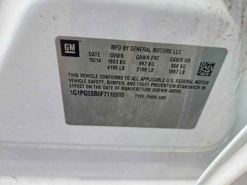 69456446 :رقم المزاد ، 1G1PG5SB6F7116916 vin ، 2015 Chevrolet Cruze مزاد بيع