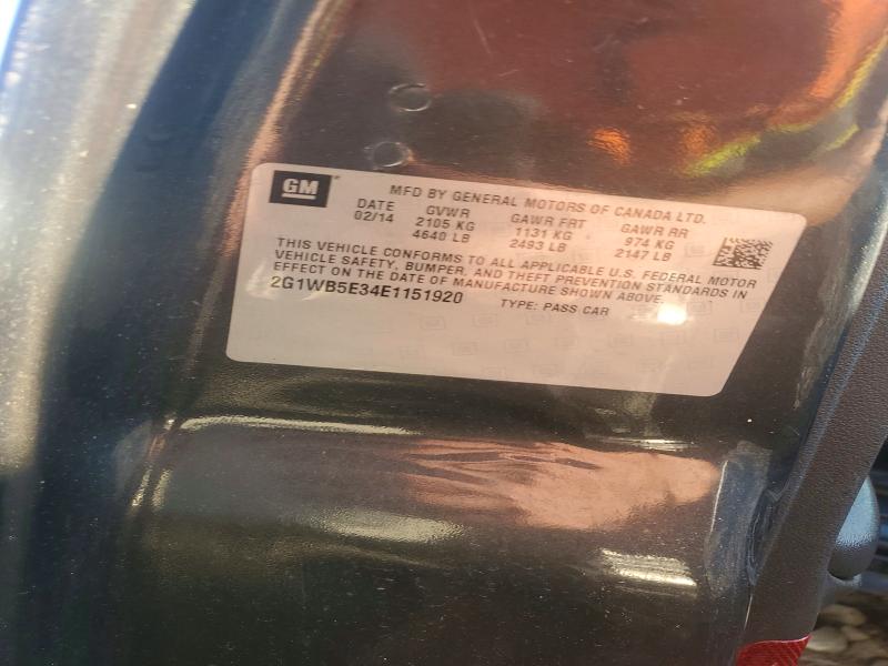 67825256 :رقم المزاد ، 2G1WB5E34E1151920 vin ، 2014 Chevrolet Impala Limited مزاد بيع