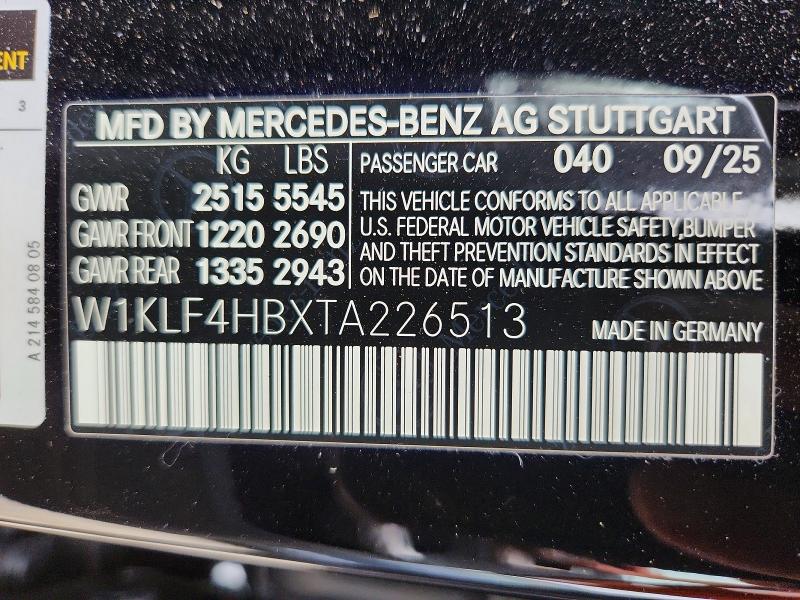 Продажа на аукционе авто 2026 Mercedes-benz E, vin: W1KLF4HBXTA226513, номер лота: 68426906