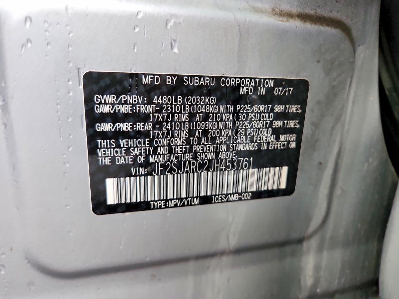 66922156 :رقم المزاد ، JF2SJARC2JH453761 vin ، 2018 Subaru Forester مزاد بيع