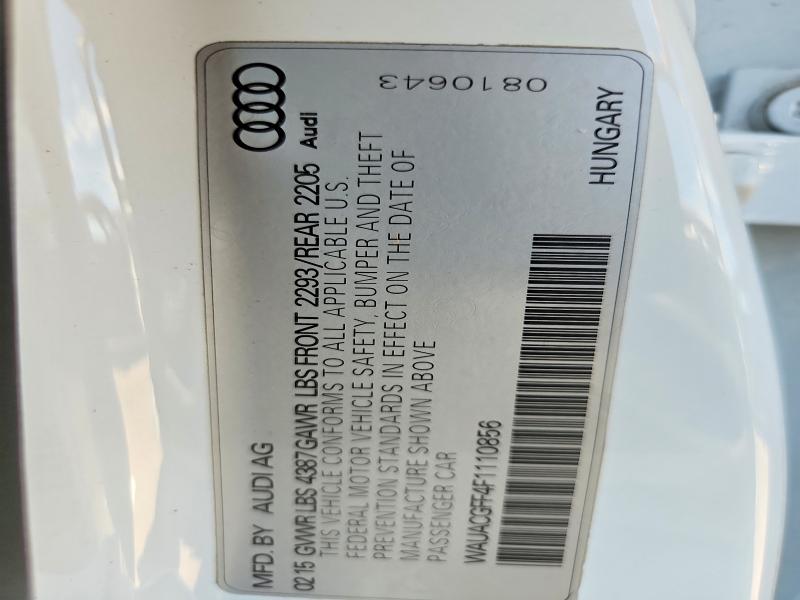 68337326 :رقم المزاد ، WAUACGFF4F1110856 vin ، 2015 Audi A3 مزاد بيع