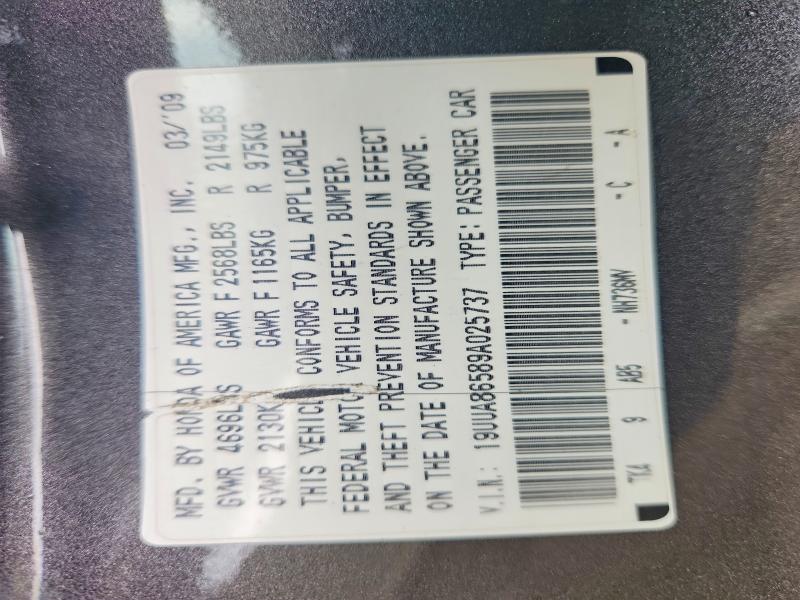 Aukcja sprzedaży 2009 Acura Tl, vin: 19UUA86589A025737, numer aukcji: 69065506