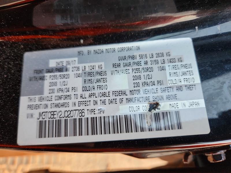 Продажа на аукционе авто 2018 Mazda Cx-9, vin: JM3TCBEY2J0207786, номер лота: 69988526