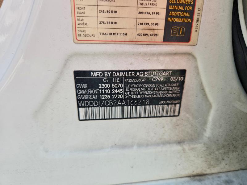 Продажа на аукционе авто 2010 Mercedes-benz Cls, vin: WDDDJ7CB2AA166218, номер лота: 67405756