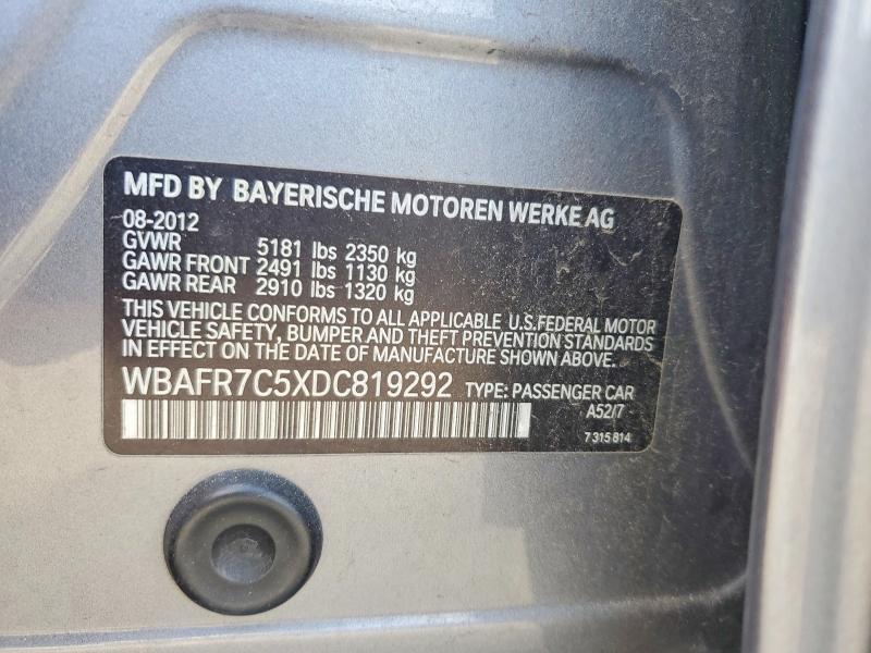 2013 Bmw 535 მანქანა იყიდება აუქციონზე, vin: WBAFR7C5XDC819292, აუქციონის ნომერი: 69931266