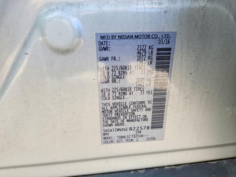 Aukcja sprzedaży 2016 Nissan Rogue, vin: 5N1AT2MVXGC822578, numer aukcji: 70477936