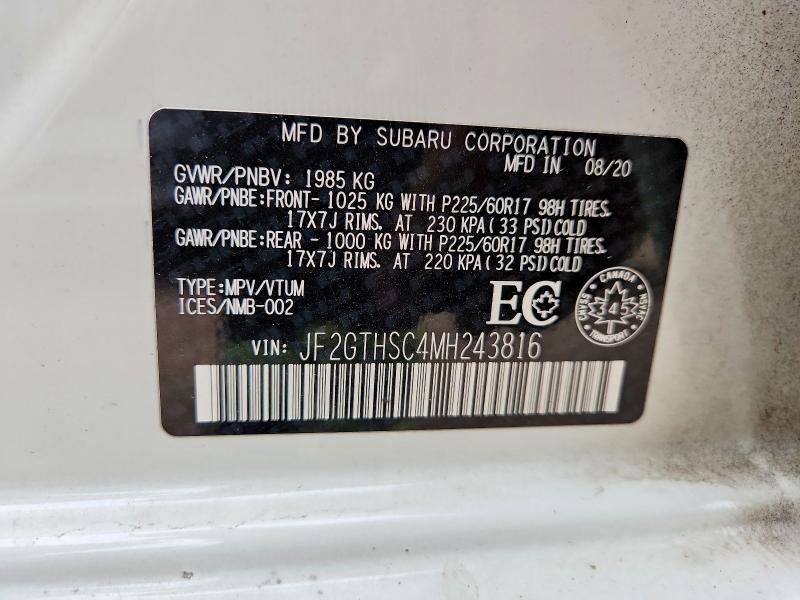 Продажа на аукционе авто 2021 Subaru Crosstrek, vin: JF2GTHSC4MH243816, номер лота: 69752826