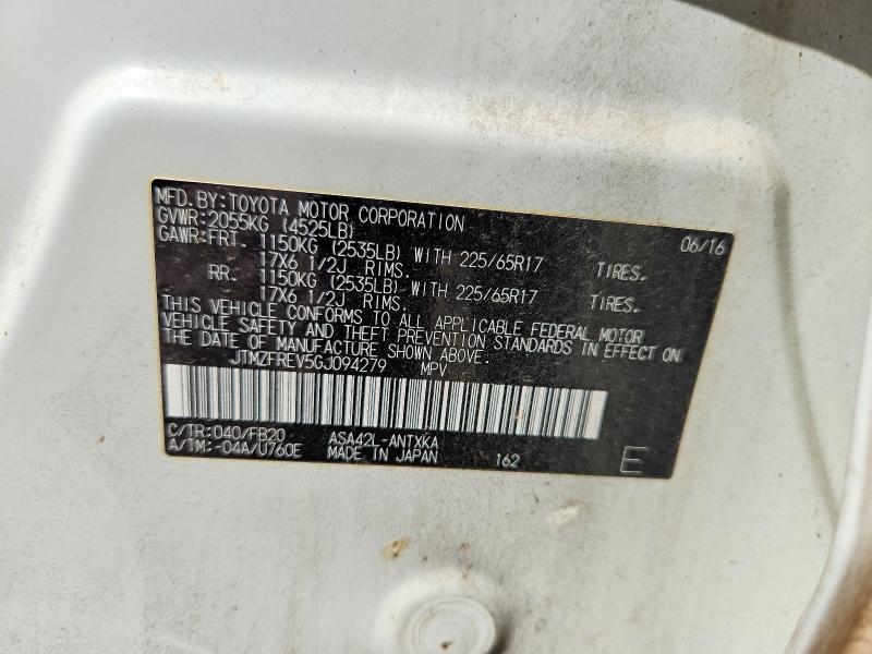 2016 Toyota Rav4 მანქანა იყიდება აუქციონზე, vin: JTMZFREV5GJ094279, აუქციონის ნომერი: 68143586