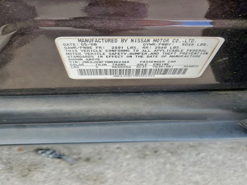 Aukcja sprzedaży 2008 Infiniti Ex35, vin: JNKAJ09F78M362340, numer aukcji: 70106636