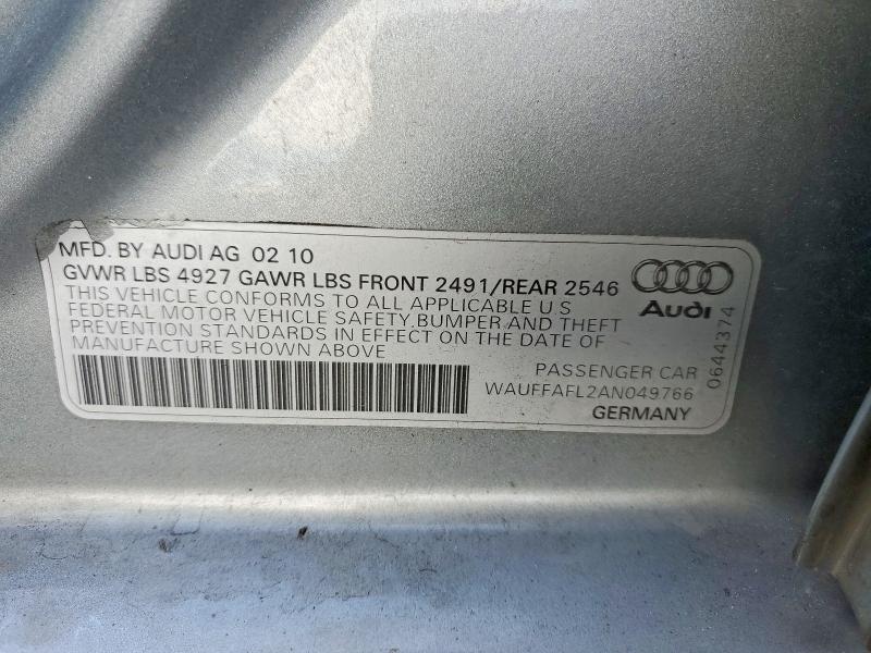 Aukcja sprzedaży 2010 Audi A4, vin: WAUFFAFL2AN049766, numer aukcji: 69692876