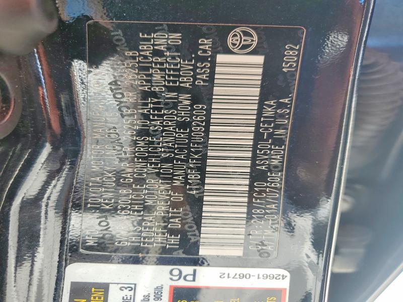 Aukcja sprzedaży 2015 Toyota Camry, vin: 4T1BF1FK1FU092609, numer aukcji: 69696456