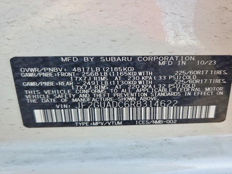Продаж на аукціоні авто 2024 Subaru Crosstrek, vin: JF2GUADC6R8314622, номер лоту: 69756386