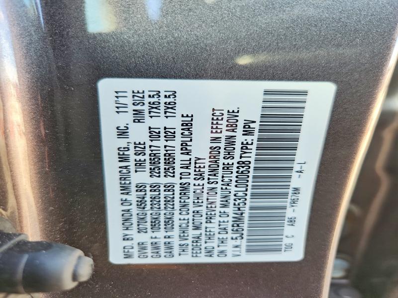 Aukcja sprzedaży 2012 Honda Cr-v, vin: 5J6RM4H53CL000638, numer aukcji: 68087656