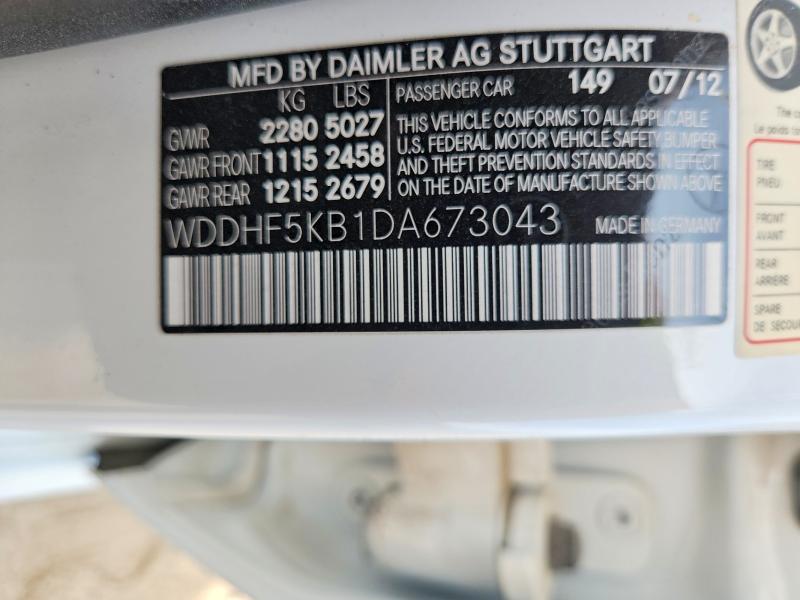 Aukcja sprzedaży 2013 Mercedes-benz E, vin: WDDHF5KB1DA673043, numer aukcji: 67972296