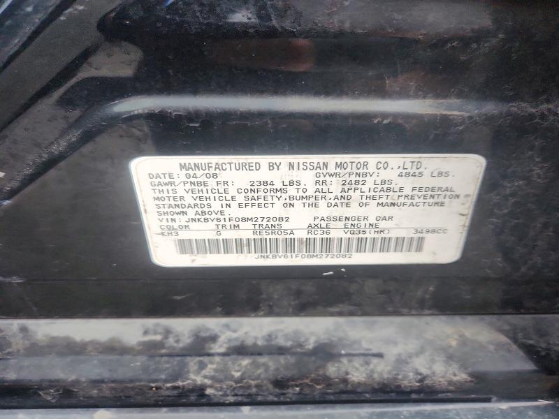 68413546 :رقم المزاد ، JNKBV61F08M272082 vin ، 2008 Infiniti G35 مزاد بيع