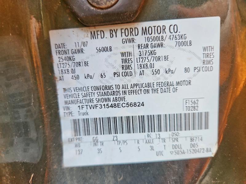 69555116 :رقم المزاد ، 1FTWF31548EC56824 vin ، 2008 Ford F350 مزاد بيع