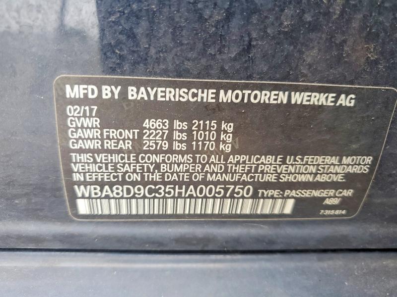 Продаж на аукціоні авто 2017 Bmw 330, vin: WBA8D9C35HA005750, номер лоту: 68270456