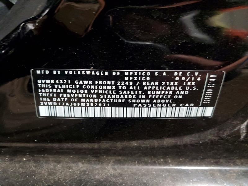 Aukcja sprzedaży 2015 Volkswagen Jetta, vin: 3VWD17AJ6FM352971, numer aukcji: 70816596