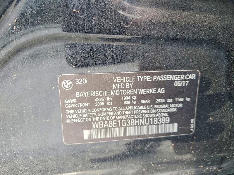 Продажа на аукционе авто 2017 Bmw 320, vin: WBA8E1G38HNU18389, номер лота: 68934796