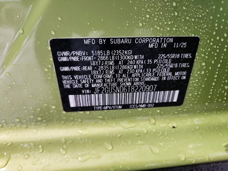 Aukcja sprzedaży 2026 Subaru Crosstrek, vin: JF2GUSND6T8220907, numer aukcji: 67861206