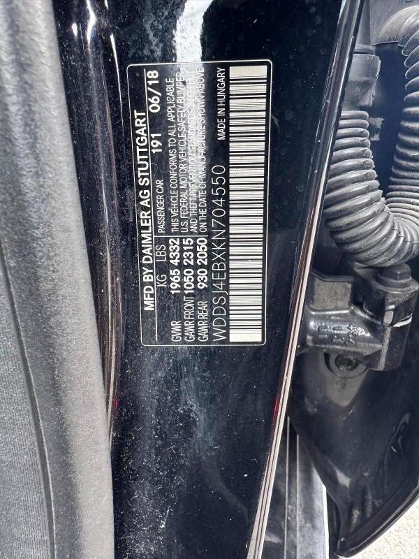 Aukcja sprzedaży 2019 Mercedes-benz Cla, vin: WDDSJ4EBXKN704550, numer aukcji: 68017376