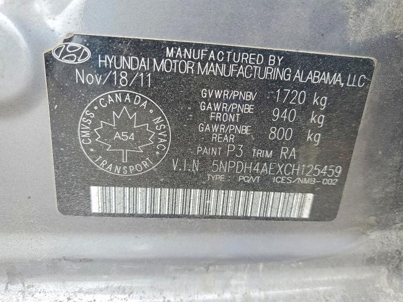 Продаж на аукціоні авто 2012 Hyundai Elantra, vin: 5NPDH4AEXCH125459, номер лоту: 67434466