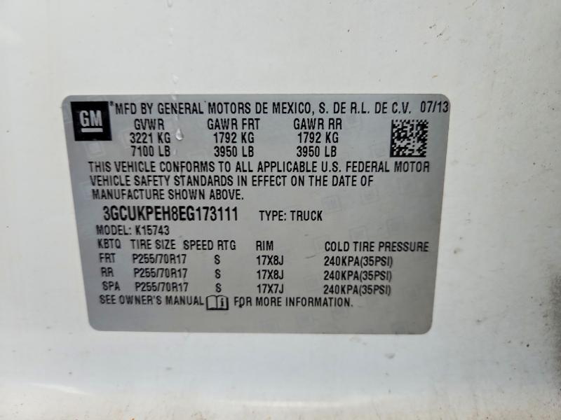 2014 Chevrolet Silverado მანქანა იყიდება აუქციონზე, vin: 3GCUKPEH8EG173111, აუქციონის ნომერი: 70505326