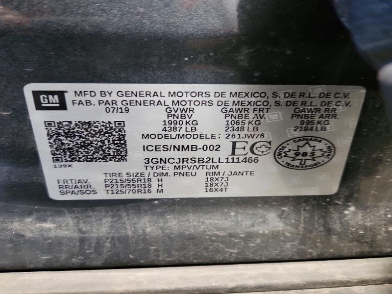 Продаж на аукціоні авто 2020 Chevrolet Trax, vin: 3GNCJRSB2LL111466, номер лоту: 67790626