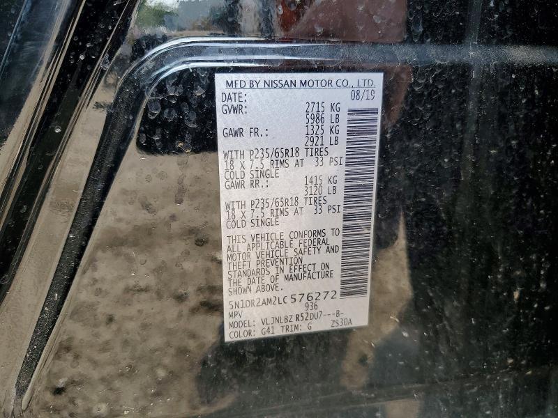 2020 Nissan Pathfinder მანქანა იყიდება აუქციონზე, vin: 5N1DR2AM2LC576272, აუქციონის ნომერი: 70983166