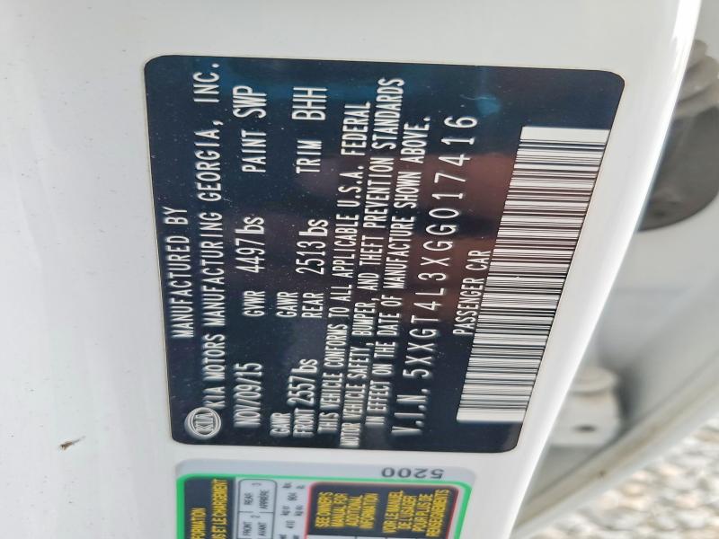 69089936 :رقم المزاد ، 5XXGT4L3XGG017416 vin ، 2016 Kia Optima مزاد بيع