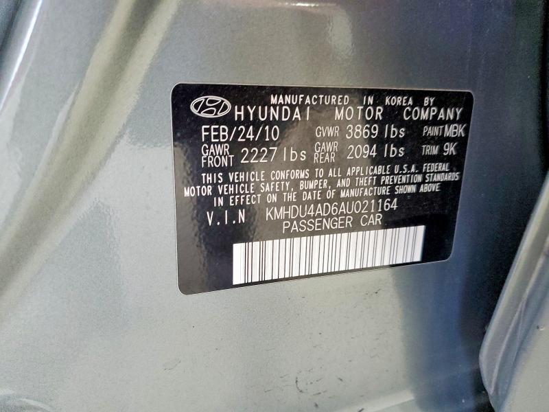 Aukcja sprzedaży 2010 Hyundai Elantra, vin: KMHDU4AD6AU021164, numer aukcji: 69826446
