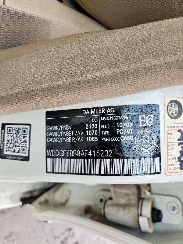 68240366 :رقم المزاد ، WDDGF8BB8AF416232 vin ، 2010 Mercedes-benz C مزاد بيع