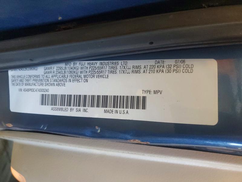 Продаж на аукціоні авто 2007 Subaru Legacy, vin: 4S4BP63C474305240, номер лоту: 67526456