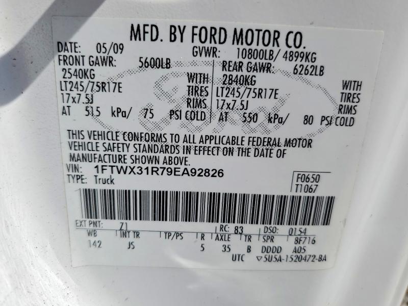 Aukcja sprzedaży 2009 Ford F350, vin: 1FTWX31R79EA92826, numer aukcji: 68846266