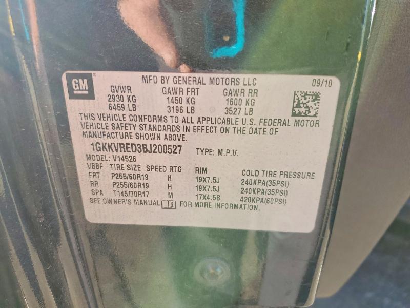 Aukcja sprzedaży 2011 Gmc Acadia, vin: 1GKKVRED3BJ200527, numer aukcji: 64569926