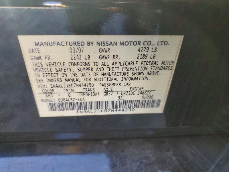 Продаж на аукціоні авто 2007 Nissan Altima, vin: 1N4AL21E07N444290, номер лоту: 68705366