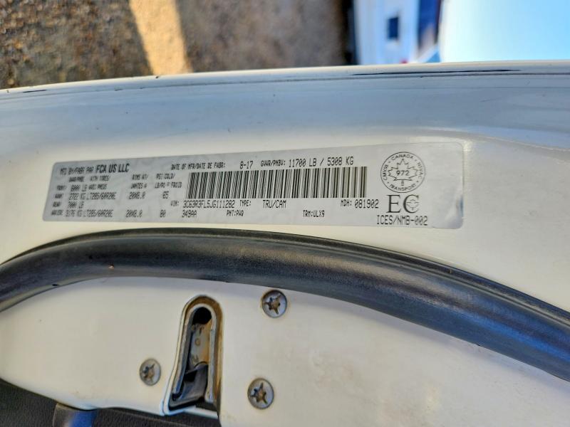 69346816 :رقم المزاد ، 3C63R3FL5JG111282 vin ، 2018 Ram 3500 مزاد بيع