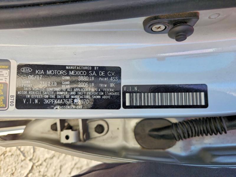 68501916 :رقم المزاد ، 3KPFK4A76JE168970 vin ، 2018 Kia Forte مزاد بيع
